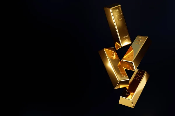 Altın Külçeleri Altın Külçeleri Bankacılığı Finansal Konsept Yığını Oluşturma — Stok fotoğraf