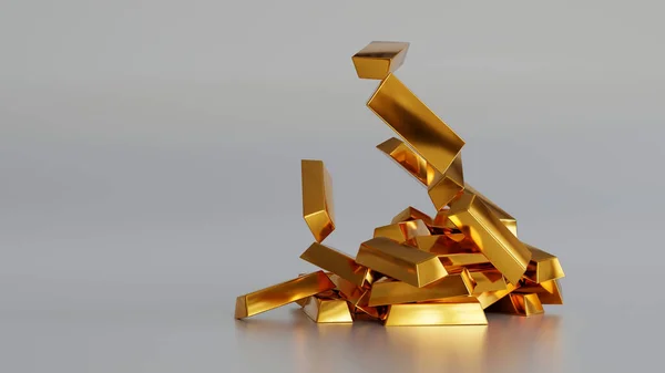 Stack Gold Bars Bullion Gold Ingot Business Financial Concept Rendering — Fotografia de Stock