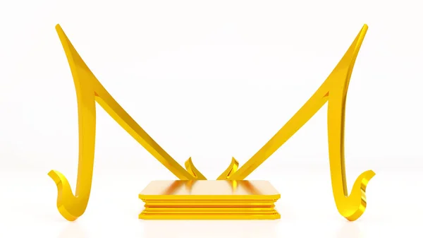 Altın Podyum Veya Buda Heykeli Kaide Podyumu Gable Çatısı Şekilli — Stok fotoğraf