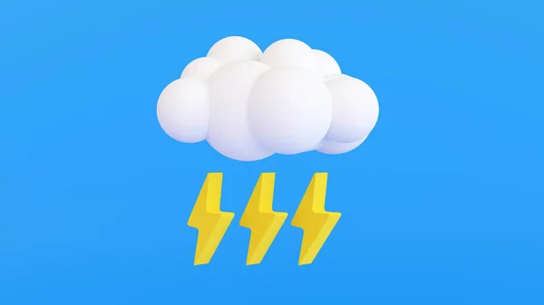 Weather Forecast Sign Meteorological Icon Cloud Lightning Rendering — Foto de Stock