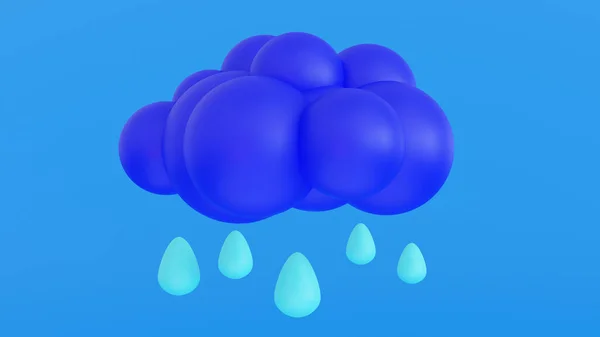 Знак Прогнозу Погоди Метеорологічна Іконка Хмара Дощ Стікер Емоцій Рендеринг — стокове фото