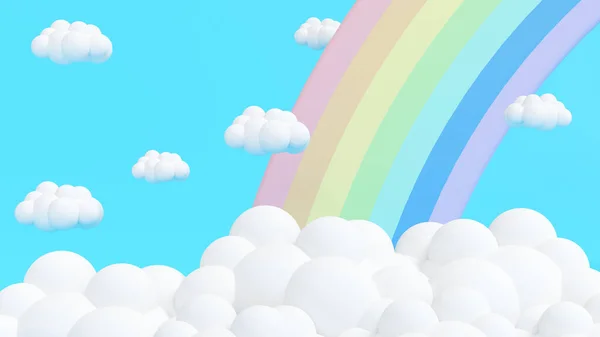 Weather Forecast Sign Meteorological Icon Cloud Rainbow Emoticon Sticker Rendering — Stockfoto