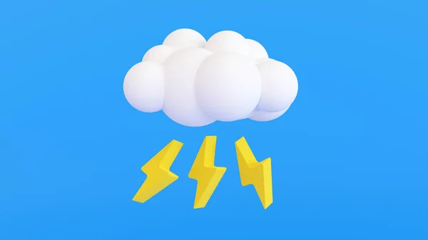 Weather Forecast Sign Meteorological Icon Cloud Lightning Rendering — стоковое фото