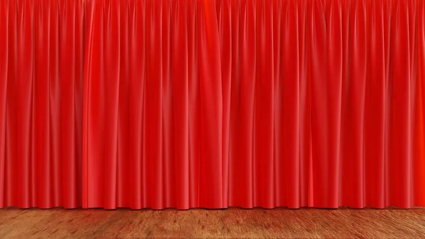 Empty Stage Theater Opera Red Velvet Curtain Rendering — Stock Photo, Image