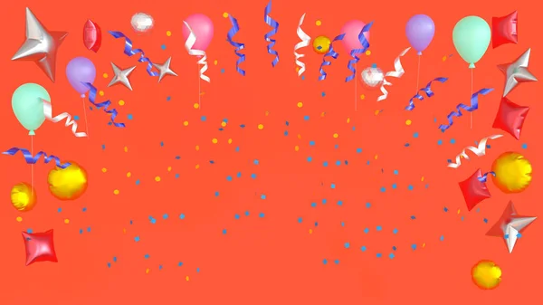 Fundo Partido Decoração Colorida Por Balão Para Festa Aniversário Evento — Fotografia de Stock