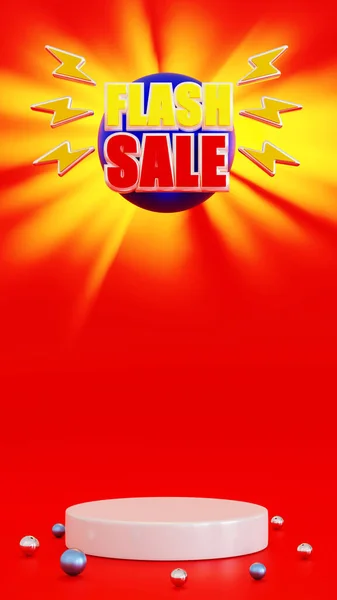 Flash Sale Word Vertical Poster Banner Poster Template Campaign Promote — Stock Photo, Image
