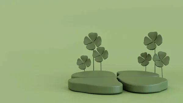 Clover Leave Shape Stage Podium Stage Product Presentation Rendering — 图库照片