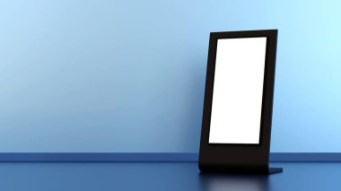 Boş reklam panosu ya da LCD ekran tabanı, reklam konsepti, 3D görüntüleme.