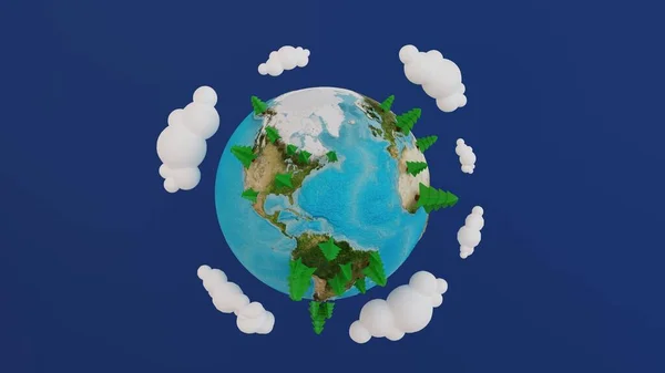 Zachraňte Den Země Strom Vyrůstající Zemi Nebo Planetě Světový Koncept — Stock fotografie