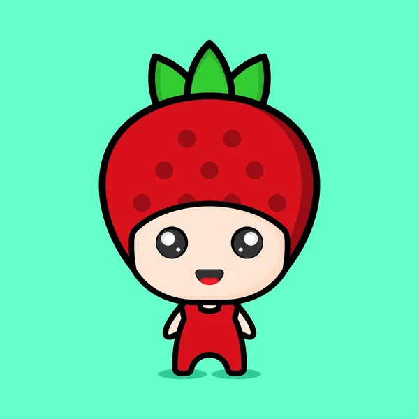 Colorful Fruit Cute Character Icon — 图库矢量图片