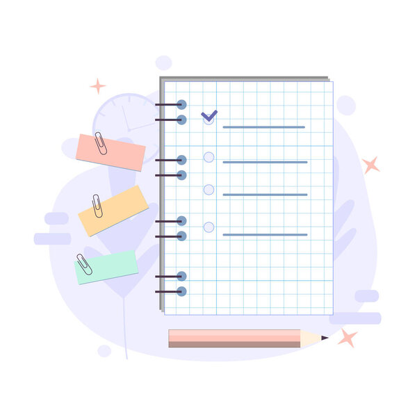  Productivity vector illustration. Effective time management elements for your design. Planning tasks, activities, schedules, working time.