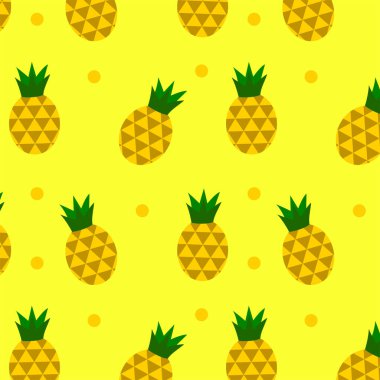Meyveli, şirin, düz yaz şablonu. Ananas. Tasarımın için harika bir yemek geçmişi. Vejetaryen, vejetaryen, sağlıklı yemek, diyet konsepti.