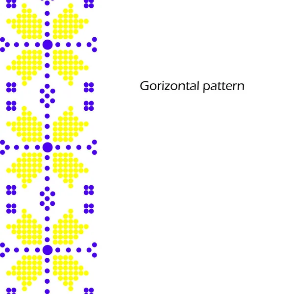 Graphic Geometric Ornament Blue Yellow Colors Great Ethnic Pattern Ukrainian — Stockový vektor