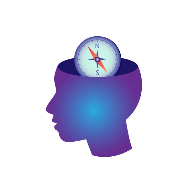 Productivity Vector Illustration Mind Compass Choice Effective Time Management Elements — Archivo Imágenes Vectoriales