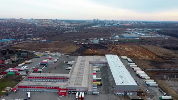 Vista Aérea Terminal Entrega Correo Vista Aérea Terminal Carga Del — Vídeo de stock