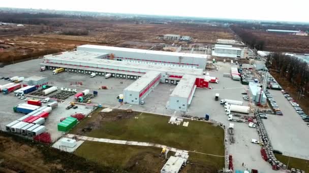 Aerial View Mail Delivery Terminal Aerial View Cargo Terminal Postal — Stock Video