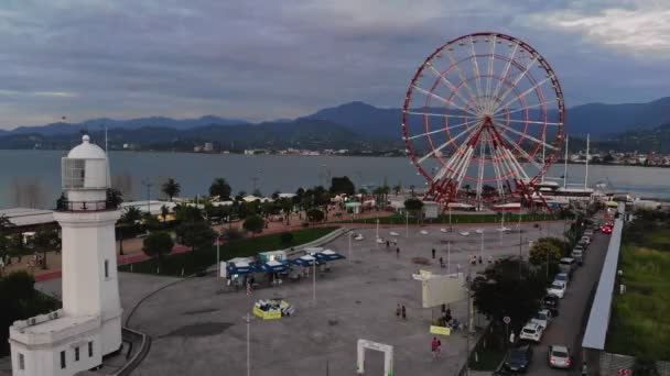 Batumi海滨地区的摩天轮 — 图库视频影像