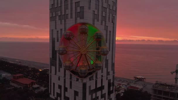 Vista desde un dron de la zona costera de Batumi — Vídeos de Stock