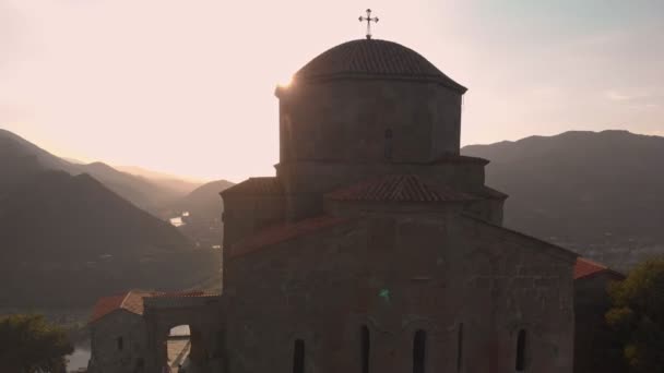 Джварский монастырь - грузинский православный монастырь VI века — стоковое видео