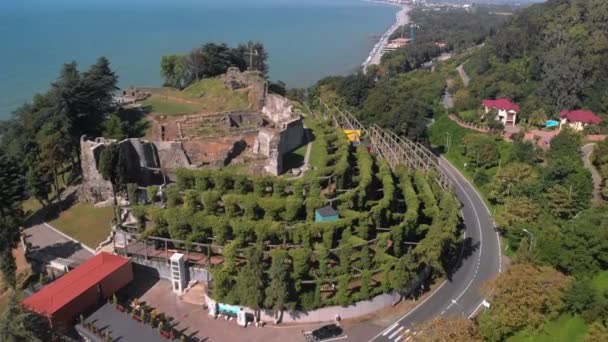 中世纪佩特拉要塞的空中景观 — 图库视频影像