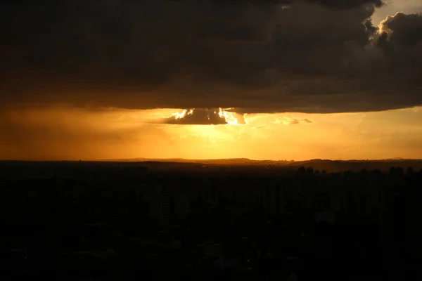 Закат Над Городом Столицей Израиля — стоковое фото