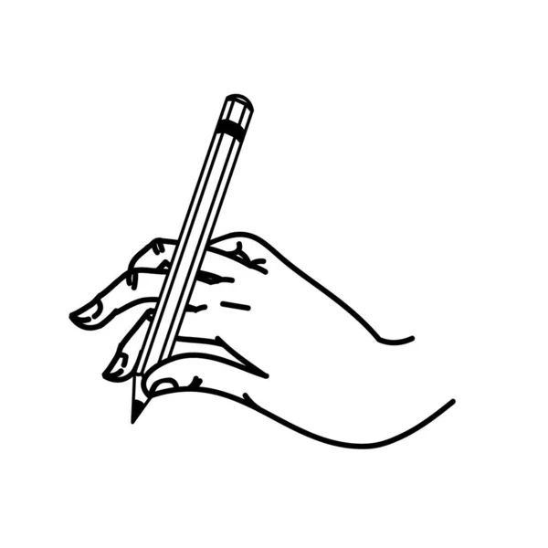 Vector illustration of a hand with a pencil — Stock Vector