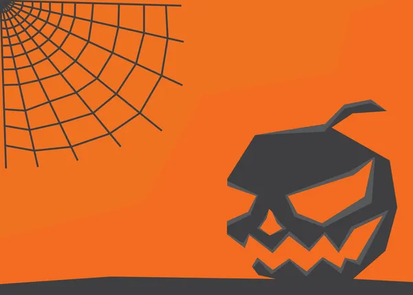 Fond Simple Avec Toile Araignée Citrouille Halloween — Image vectorielle