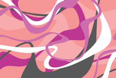 Dalgalanan çizgi desenli soyut yağ boyasının bir çizimi.