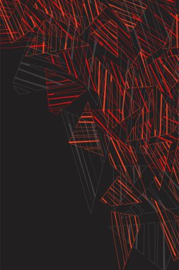 Soyut kırmızı üçgen çizgili minimalist arkaplan ve bazı kopyalama alanı