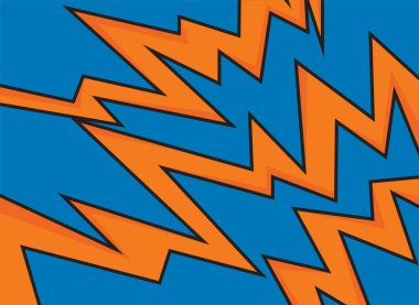 Mavi ve turuncu zigzag çizgili soyut arkaplan