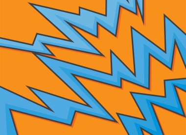 Mavi ve turuncu zigzag çizgili soyut arkaplan