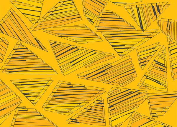 Мінімалістичний Жовтий Фон Абстрактним Чорним Трикутником — стоковий вектор