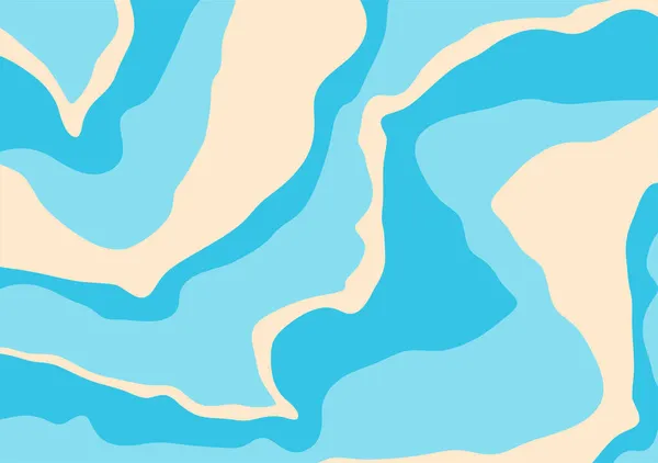 Ilustrace Abstraktní Olejomalba Textury Modrou Krémovou Barvou — Stockový vektor
