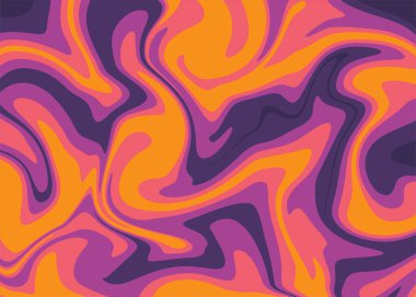 Soyut mor, pembe ve sarı yağlı boya dokusunun bir çizimi.