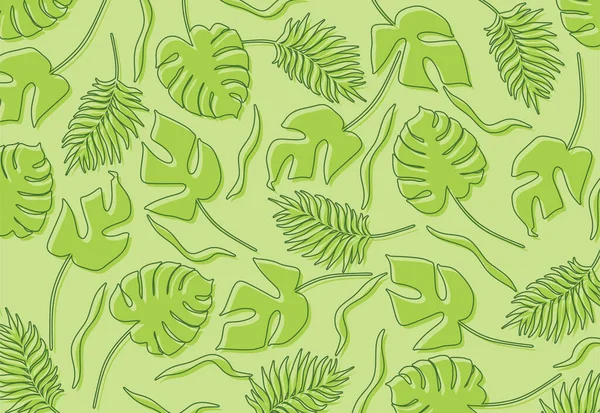 Basit Yeşil Yapraklı Minimalist Arkaplan — Stok Vektör