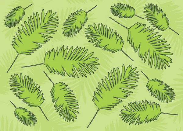 Basit Yeşil Yapraklı Minimalist Arkaplan — Stok Vektör