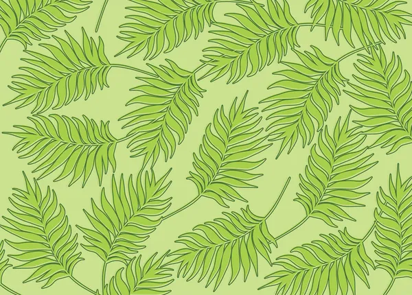 Minimalist Background Simple Green Leaves Pattern — Stock Vector