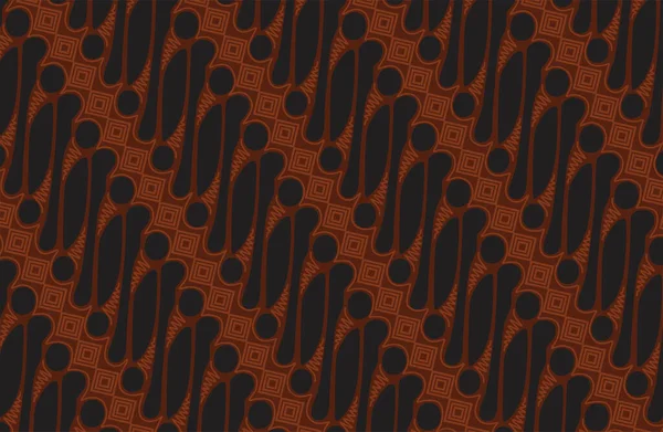 Una Ilustración Del Famoso Batik Indonesia Conocido Como Batik Parang — Vector de stock