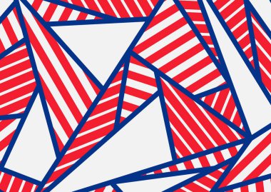 Soyut kırmızı ve mavi üçgen ve çizgili minimalist arkaplan