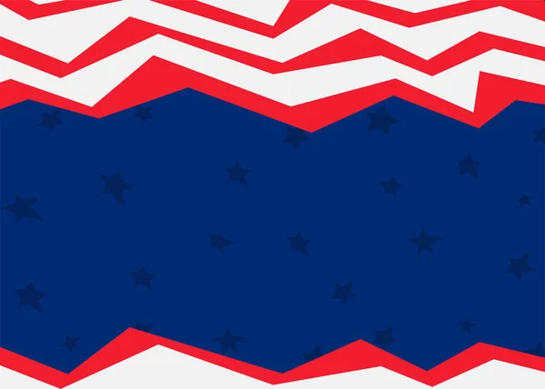 Fond Abstrait Avec Thème Drapeau Américain Avec Ligne Zigzag Déchiqueté — Image vectorielle