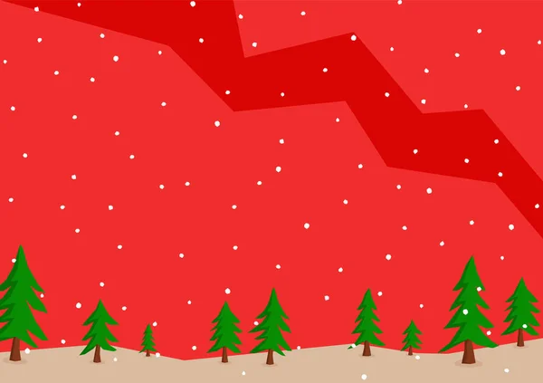 Minimalistische Hintergrund Mit Weihnachten Thema Farbe Mit Einigen Bäumen Und — Stockvektor