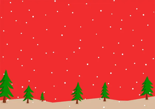 Fundo Minimalista Com Cor Tema Natal Com Algumas Árvores Queda — Vetor de Stock