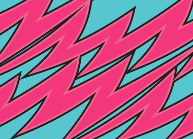 Pembe ve mavi renk temalı sivri desenler