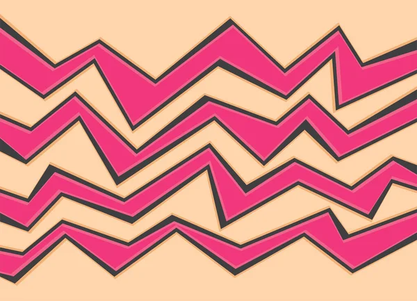 Fondo Abstracto Con Patrón Líneas Zigzag Gradiente Rosa — Vector de stock