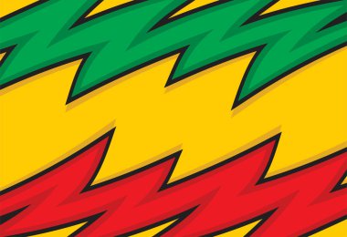 Zikzak desenli ve Jamaika renk temalı soyut arkaplan