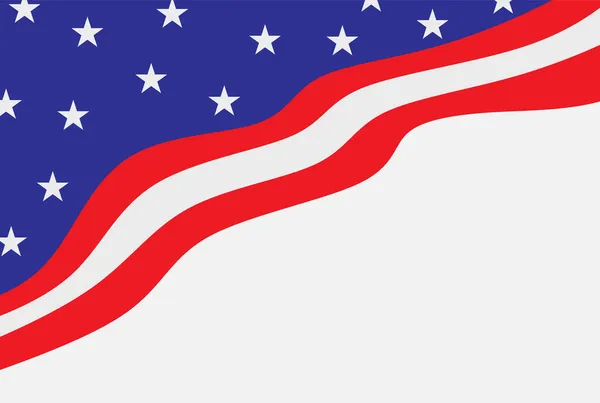 Абстрактный Фон Темой Американского Флага Волнистой Линией Несколькими Звездами — стоковый вектор