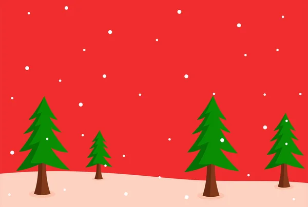 Minimalistische Hintergrund Mit Weihnachten Thema Farbe Mit Einigen Bäumen Und — Stockvektor