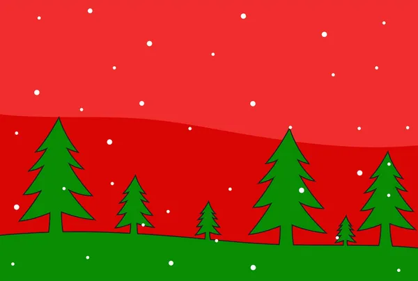 Fundo Minimalista Com Cor Tema Natal Com Algumas Árvores Queda — Vetor de Stock