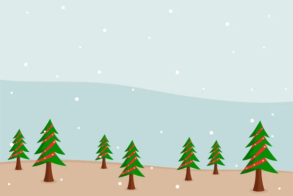 Fondo Minimalista Con Color Del Tema Navidad Con Algunos Árboles — Vector de stock