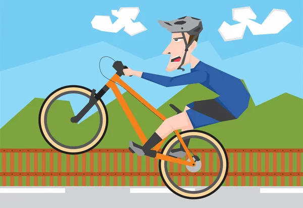 Eine Illustration Des Mannes Der Fahrrad Fährt Und Freestyle Macht — Stockvektor